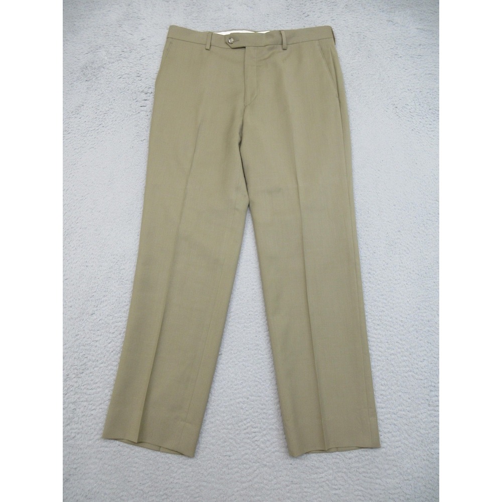Jos A Bank Executive Collection 100% Wool Dress Pants Mens 34x30 Tan Tailored